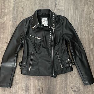Chelsea DeBoer Lily & Lottie original leather  studded moto jacket
